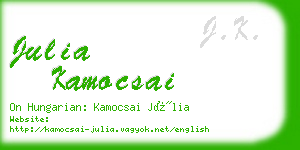 julia kamocsai business card